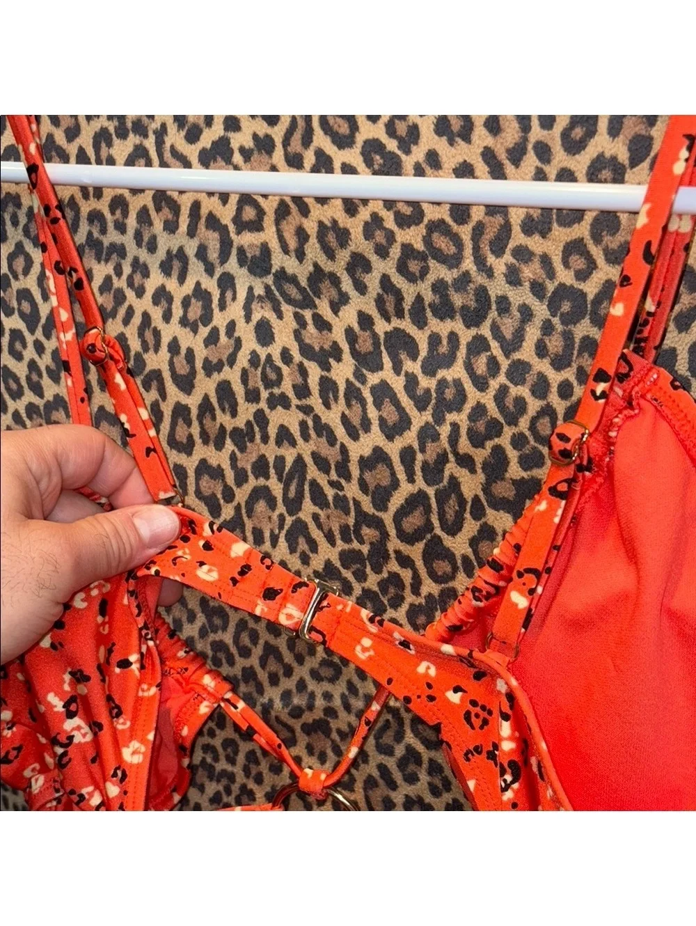 California Sunshine Orange Floral Swimsuit | Size XL
